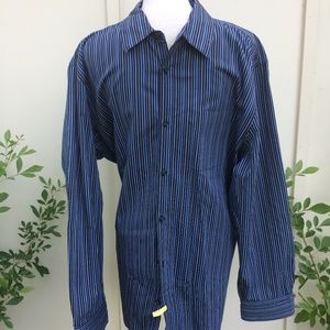 Calvin  Klein Sz XL Classic Fit Stripe Men Shirt